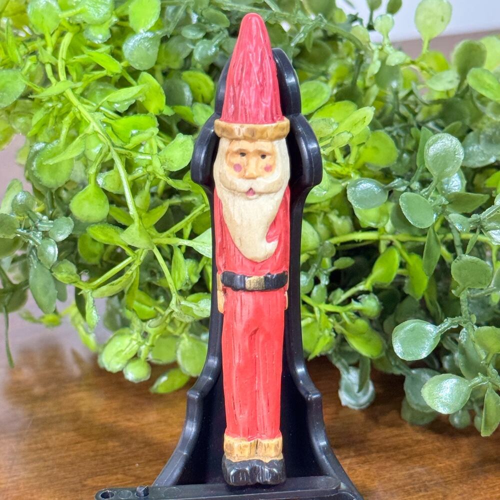 Vintage Santa Brooch Pin Christmas Artisan Crafted Folk Art Old World 3.25"